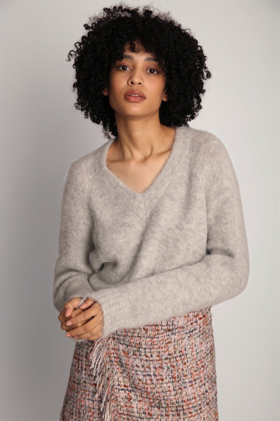 Missen MUNTHE | Larussa Knit Light Grey Lightgrey